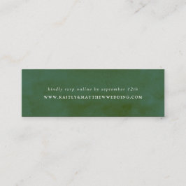 Minitarjeta De Visita Sitio web de Green Watercolor Boda