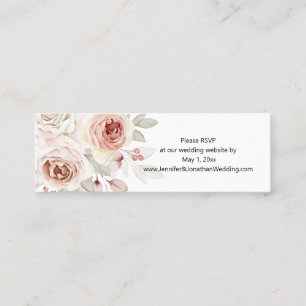 Minitarjeta De Visita Sitio web de Rosa romántico suave RSVP