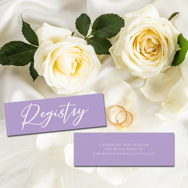 Minitarjeta De Visita Sitio web del Registro de Bodas Blancos Lilac Purp (Subido por el creador)