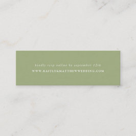 Minitarjeta De Visita Sitio Web Simple Modern Sage Green Boda