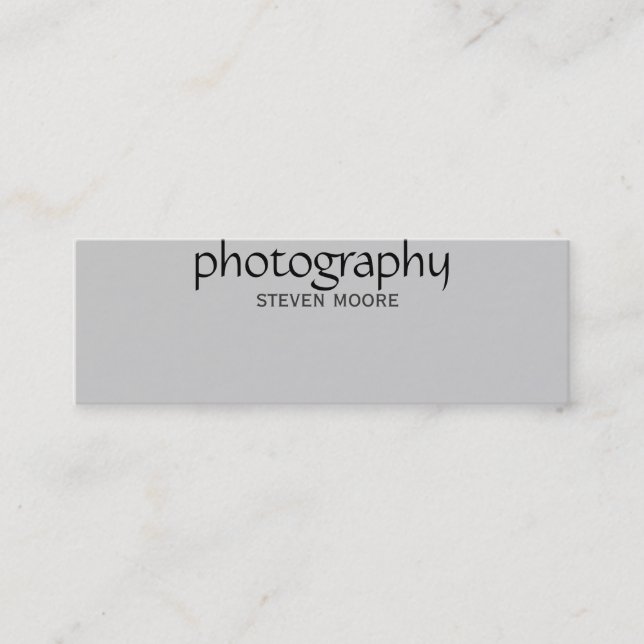 Minitarjeta De Visita Skinny Black Gray Photography Business Card (Anverso)