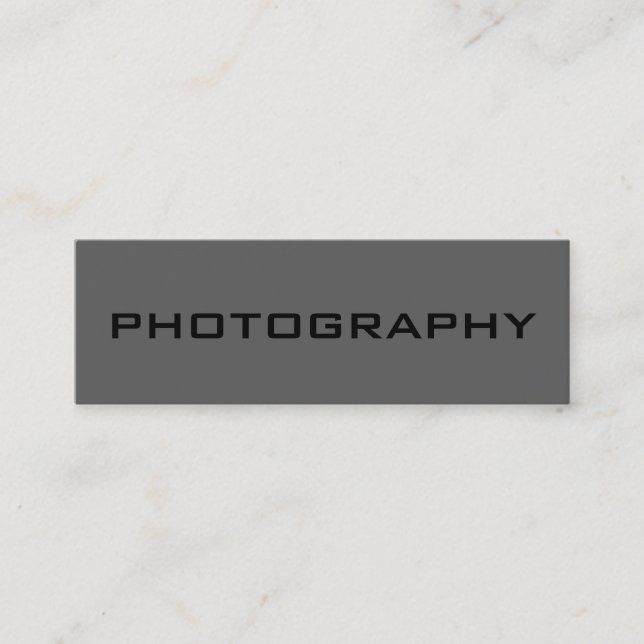 Minitarjeta De Visita Skinny Black Out Gray Photography Business Card (Anverso)