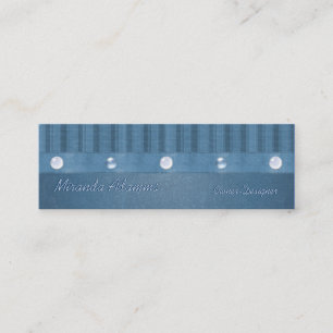 Minitarjeta De Visita Skinny Blue Stripes and Bebe Personalizable Design