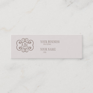Minitarjeta De Visita Skinny Business Card Papel estándar Champagne Mono