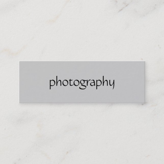 Minitarjeta De Visita Skinny Gray Photography Business Card (Anverso)