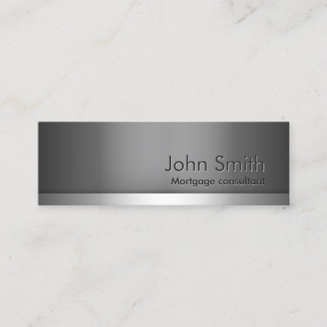 Minitarjeta De Visita Skinny Metalizado Mortgage Agent Business Card (Anverso)