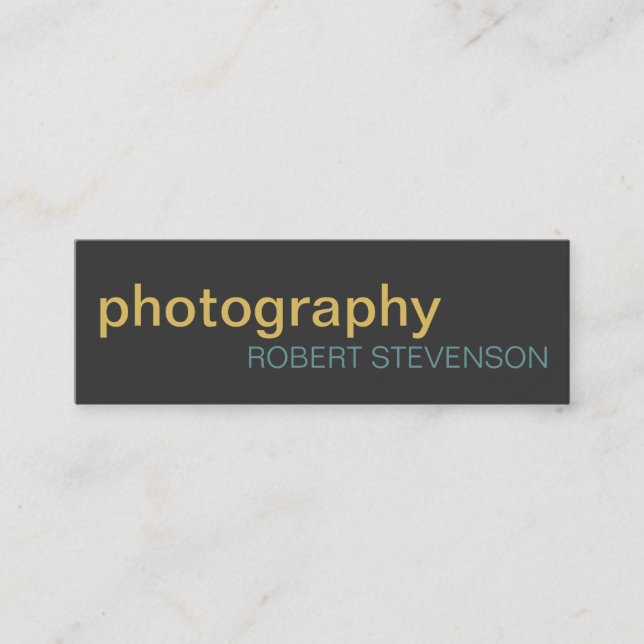 Minitarjeta De Visita Skinny Modern Photography Gray Business Card (Anverso)