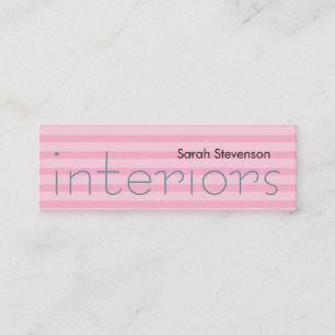 Minitarjeta De Visita Skinny Pink Strips Interior Designer