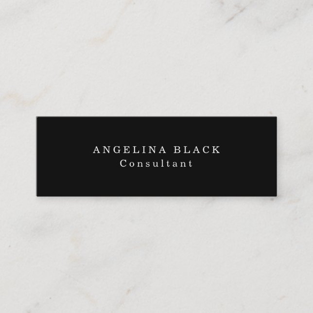 Minitarjeta De Visita Skinny Plain Black & White Professional Creative (Anverso)