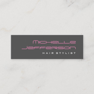 Minitarjeta De Visita Skinny Professional Script Gray Pink Business Card