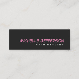Minitarjeta De Visita Skinny Professional Script Gray Pink Business Card