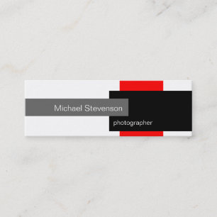 Minitarjeta De Visita Skinny Red Gray Black Business Card