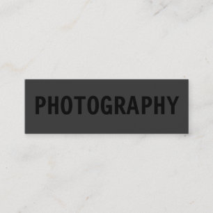 Minitarjeta De Visita Skinny Simple Black Out Photographer Business Card