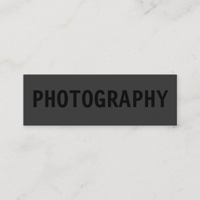 Minitarjeta De Visita Skinny Simple Black Out Photographer Business Card (Anverso)