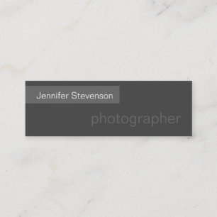 Minitarjeta De Visita Skinny Size Gray Trendy Photography Business Card