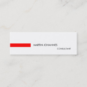 Minitarjeta De Visita Skinny Slim Stym Red Black White Business Card
