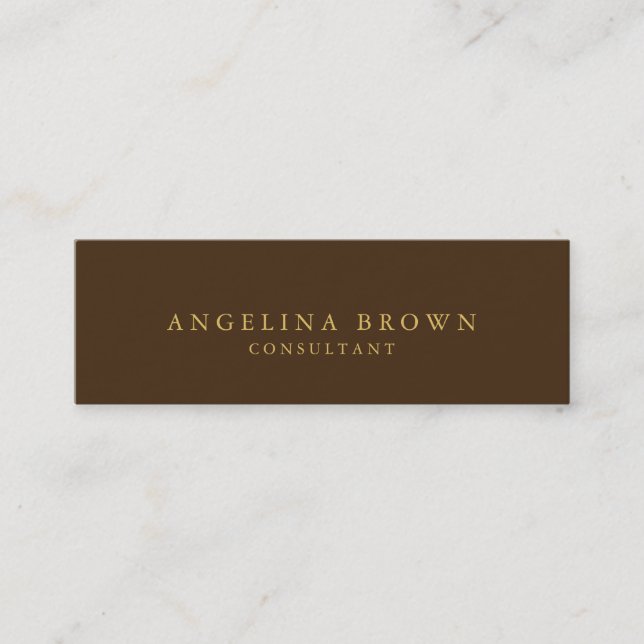 Minitarjeta De Visita Skinny Stylish Brown Gold Professional (Anverso)