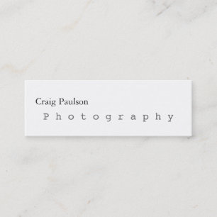 Minitarjeta De Visita Skinny Trendy Photography White Business Card