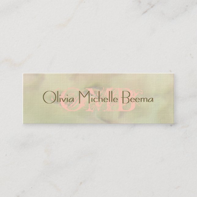 Minitarjeta De Visita Skinny Warm Pastel Olive Peach Cloud Business Card (Anverso)