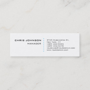 Minitarjeta De Visita Skinny White Blue Points Manager Business Card