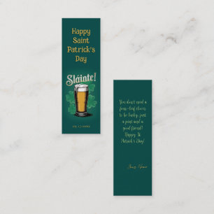 Minitarjeta De Visita ¡Slàinte! Pinta de cerveza del Día de San Patricio