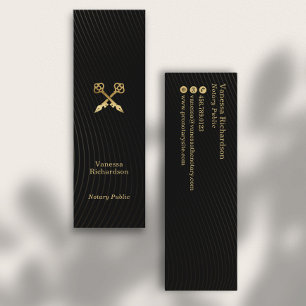 Minitarjeta De Visita Sleek Black & Gold Pens Notorio de Lujo Público