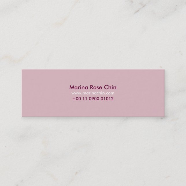 Minitarjeta De Visita Slim Pink Business Card (Anverso)