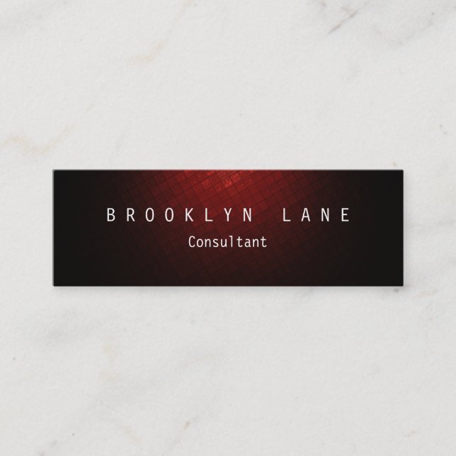 Minitarjeta De Visita Slim rojo oscuro único y limpio (Anverso)