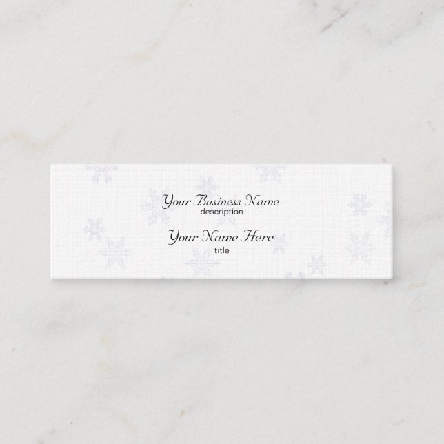 Minitarjeta De Visita Snowflakes Skinny Business Card Papel de línea (Anverso)