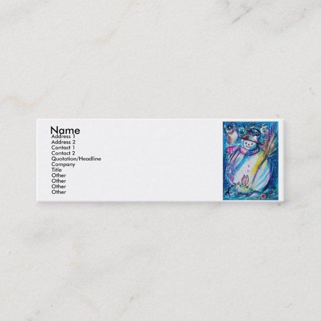 MINITARJETA DE VISITA SNOWMAN CON OWL (Anverso)