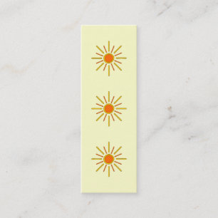 Minitarjeta De Visita Sol del verano. Amarillo y naranja