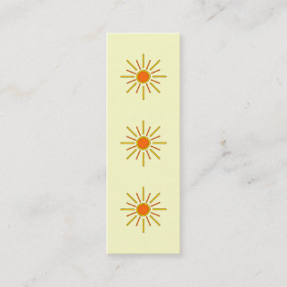 Minitarjeta De Visita Sol del verano. Amarillo y naranja