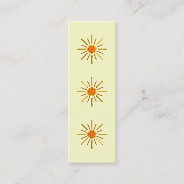 Minitarjeta De Visita Sol del verano. Amarillo y naranja (Anverso)