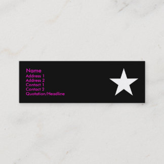 Minitarjeta De Visita ¡Soy una estrella! (Rosa/negro/blanco)