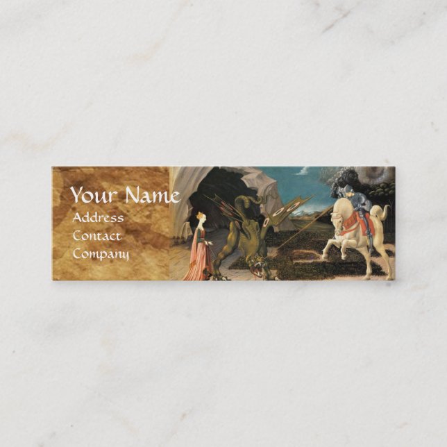 MINITARJETA DE VISITA ST. GEORGE, DRAGON Y PRINCESS PARCHMENT MONOGRAM (Anverso)
