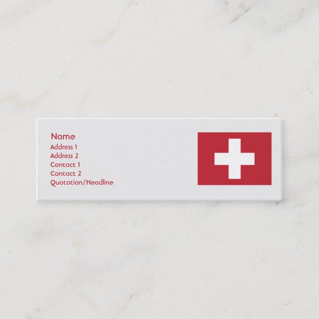 Minitarjeta De Visita Suiza - flaca (Anverso)