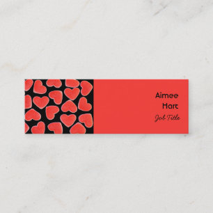 Minitarjeta De Visita Sweet Hearts Black side red skinny