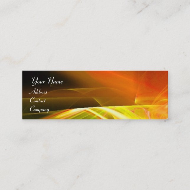 Minitarjeta De Visita SWIRL MONOGRAM naranja amarillo vivo (Anverso)