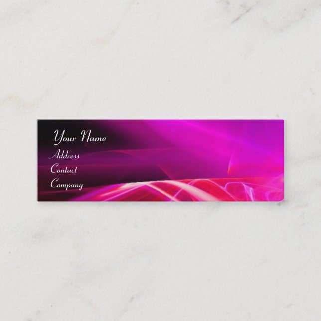 Minitarjeta De Visita SWIRL MONOGRAM Vibrante negro rosa violeta amarill (Anverso)