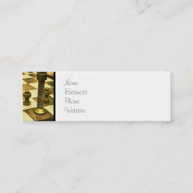 Minitarjeta De Visita tablero de ajedrez Guay con tuercas y pernos (Anverso)