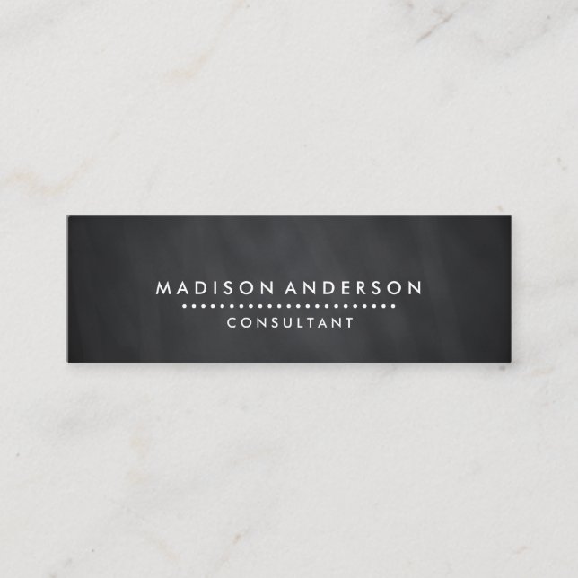 Minitarjeta De Visita Tablero de tiza negro moderno elegante profesional (Anverso)