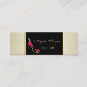 Minitarjeta De Visita Tacón alto floral moderno elegante y con estilo