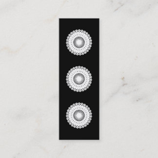 Minitarjeta De Visita Tapetito. Círculo blanco del cordón. En negro