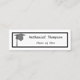 Minitarjeta De Visita Tapón plateado - Nombre de graduación Insertar tar
