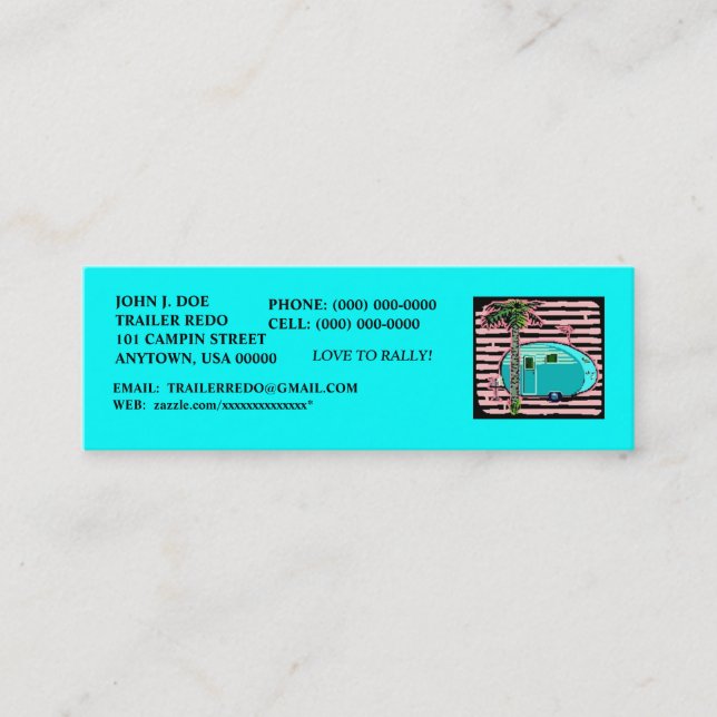 MINITARJETA DE VISITA ¡TARJETAS CONSERVADAS DEL PERFIL DE LOS REMOLQUES (Anverso)