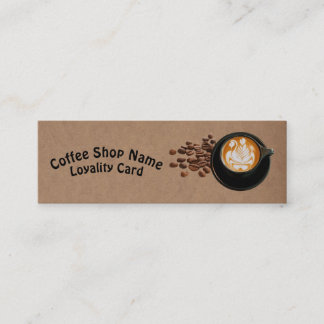 Minitarjeta De Visita Tazas de café Kraft rústico Granos de café