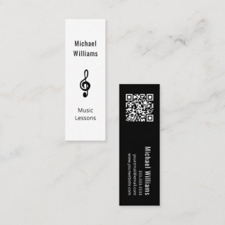 Minitarjeta De Visita Teacher de música código QR Treble Clef Minimalist