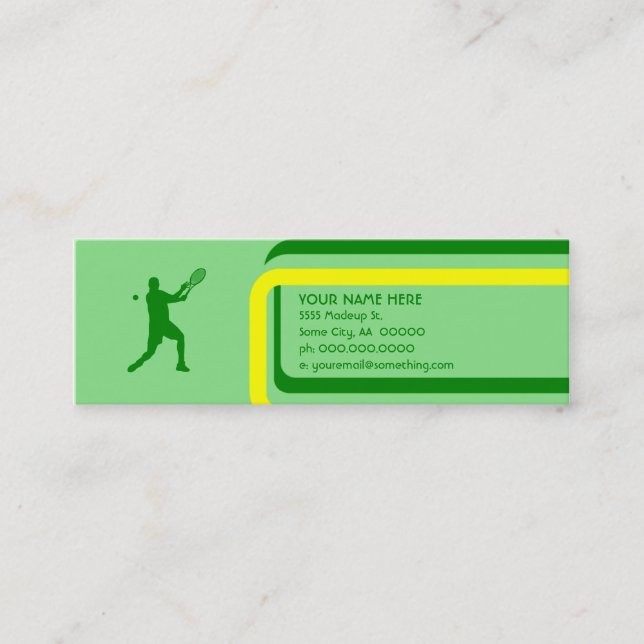 Minitarjeta De Visita tenis : estilo retro: (Anverso)