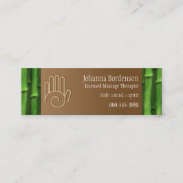 Minitarjeta De Visita Terapia de bambú fresca del masaje