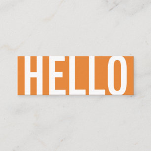 Minitarjeta De Visita Texto en negrita Hola (Naranja)